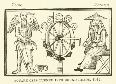 Quadratische Kappen in Rundköpfe verwandelt, 1642 von English School